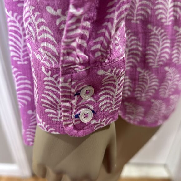 Talbots Lavender and White Button Down Shirt - Picture 6 of 7